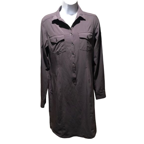 Eddie Bauer Dresses & Skirts - Eddie Bauer Women's Athletic Long Sleeve Casual Shirt Dress size S in Gray